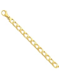 14k 8.65mm Polished Fancy Link Bracelet, Best Quality Free Gift Box Satisfaction Guaranteed