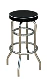 Retro Backless Barstool, BLACK, 30