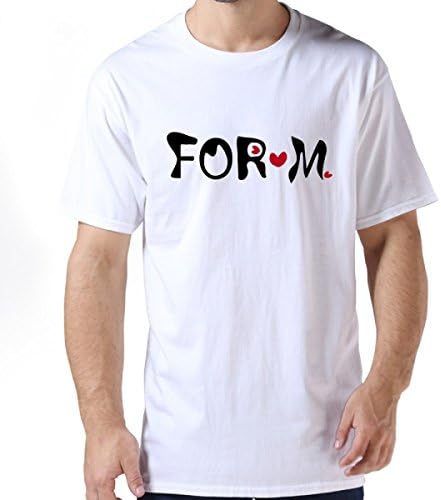For M Txt Red Hearts White Male Crew-Neck Tshirts XXL