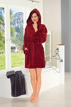 Kurzer Microfaser Bademantel grau Alpenchic Gr. S/M