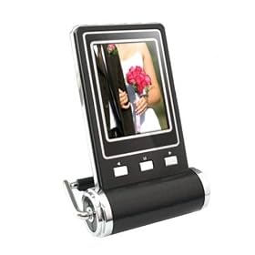 Black 2.4" Digital Photo Frame & Travel Alarm Clock
