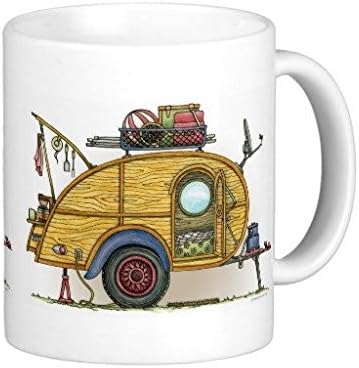 Teardrop Camper Travel Trailer White Coffee Mug 11 Oz