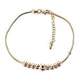Golden Symmetric Ball Ankle Bracelet Anklet Lobster Clasp