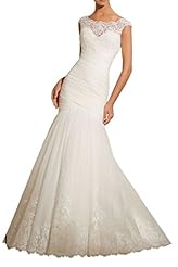 Sleeveless Mermaid Jeweled Applique Ruched Lace Satin/Tulle  Dress