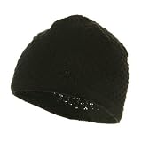 Hand Crocheted Beanie (03)-Black W16S28B