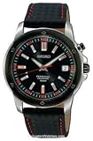 Seiko Men's SNQ097 Perpetual Calendar Black Ion Finish Black Bezel Strap Watch