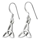 Sterling Silver Polished Celtic Triangle Shepherds Hook Earrings