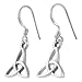 Sterling Silver Polished Celtic Triangle Shepherds Hook Earrings