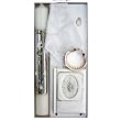 Silver-Plated Baptismal Gift Set in English with 14" Candle, Shell, Large Missal (5x3" Mother of Pearl), Handkerchief, Rosary, and Medal