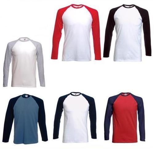 Fruit of the Loom Baseball Langarm ( Longsleeve ) T-Shirt S M L