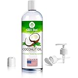 USA Bottled100% Pure Fractionated Coconut Oil - Therapeutic Grade Carrier Oil for Essential Oils Aromatherapy & Massage - Lg. 16oz - Pump Dispenser Cap & Recipes - MCT Oil & Natural Moisturizer by Ellie's Best