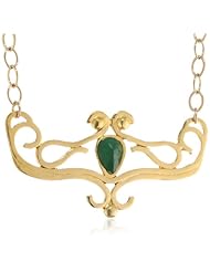 Devon Leigh Green Onyx Gold Dipped Scroll Necklace, 23"