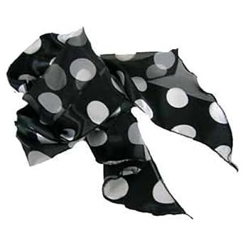 Elegant Chiffon Scarf in Black White Polka Dots