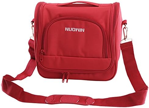 Nuowin Convenient Series Red Travel Toiletry Bag Duel-Use Travel Packing Organizer with Removable Shoulder Strap Can Be Placed on Trolley Case -Classic Red
