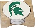NCAA Michigan State Spartans Set of 4 Round Stone Coasters