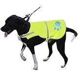 Reflective Dog Vest Large with Adjustable Strap and Florescent Reflectors. Safety Vest for Dogs and Dog Raincoat for Walks in Rain or Snow - Reflects Car Lights for Safety. Also Used As Hunting Vest for Dogs. Lightweight and Comfortable.