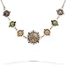Yoolie's Cream Brown and Sage Tones Forest Shade Fashion Necklace #6011 YN GN ONK