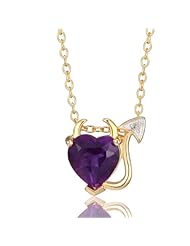 18k Gold Over Sterling Silver African Amethyst Devil In Disguise Pendant
