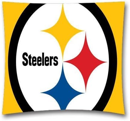 Penny G Pittsburgh Steelers NFL Square Throw Pillow Covers for Man Cave, RV or Home 18x18 Inch (45x45 cm)