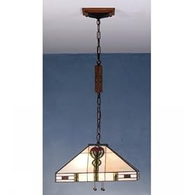 17 Inch Sq Parker Poppy Pendant Ceiling Fixture by Meyda