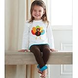 Brown Legging Set with Turkey Applique (2T)