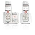 Philips XL6652C/38 Duo DECT Komfort-Telefon mit Anrufbeantworter (gro�e Tasten und Anzeige, h�rger�tetauglich, zwei Direkttasten, reduzierter Stromverbrauch ) weiss-silber