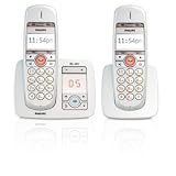 Philips XL6652C/38 Duo DECT Komfort-Telefon mit Anrufbeantworter (gro�e Tasten und Anzeige, h�rger�tetauglich, zwei Direkttasten, reduzierter Stromverbrauch ) weiss-silbervon "Philips"