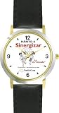 Habit 6 - Synergize (Spanish Text) - DELUXE TWO-TONE WATCH from THE 7 HABITS - WATCH COLLECTION BY WATCHBUDDY&reg; - Arabic Numbers - Black Leather Strap-Size-Women's Size-Small