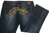 Ed Hardy Plus Size Rhinestone Boot-Cut Jeans, Midnight Blue Wash