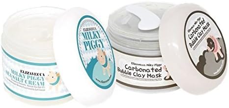 Milky Piggy Bubble Clay Mask 100g + Milky Piggy Sea Salt Cream 100g by Green Piggy