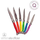 LAGUIOLE Ambiance 6 steak knives vibrant colors, for everyday use. Create atmosphere at your table