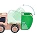 Wonderworld Green Miniature Wooden Dumper Push Toy - Real Rubber Tires +  Bonus Driver Included