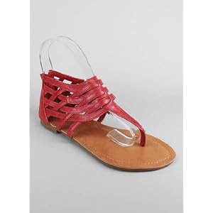 Strappy Leatherette Zip Back Sandal