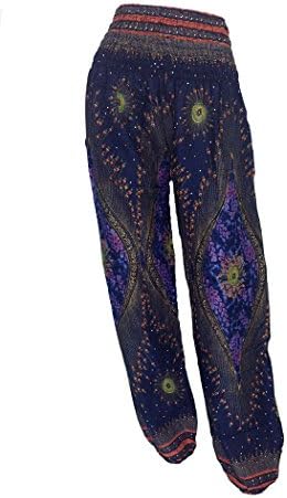 HAREM TROUSERS - Aladdin Hippie Pants Yoga Designs For Women &amp; Ladies (Peacock Blue)