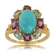 14K Gold Multigem Turquoise Fashion Ring