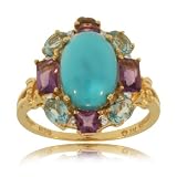 14K Gold Multigem Turquoise Fashion Ring