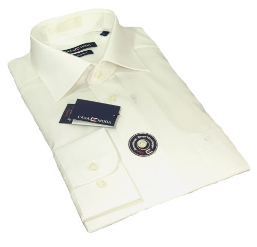 Casa Moda Langarm Hemd weiss 100% Baumwolle Kentkragen 