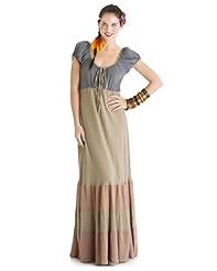 Cotton Full Length Peasant Dress/Maxi Dress 