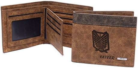 AYHENG Attack On Titan Anime Logo Wallets Embossed Leather Bifold Wallet