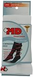 MD USA Ribbed Cotton Compression Socks, White, Over the Calf, Medium, (Pack of 2)