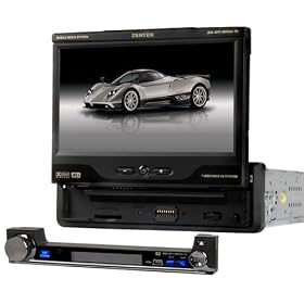 7" Car DVD Player with Bluetooth Touchscreen and Motorized Screen, Built-in TV, GPS Ready
