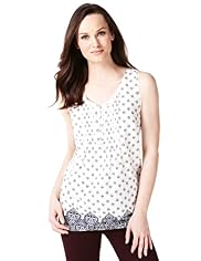 Pure Cotton Tile Print Vest Top