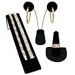 Black Velvet Bracelet Earring Jewelry Displays 4 Pc Set