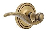 Grandeur GS10-LH-GEOBEL-VB Georgetown Rosette with Bellagio Lever, Passage Left Handed, Vintage Brass Finish