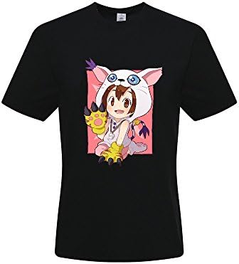 Digimon Adventure Men's T-shrits, DIY Digimon Adventure 100% Cotton Crew Neck T-Shirt (XX-Large)