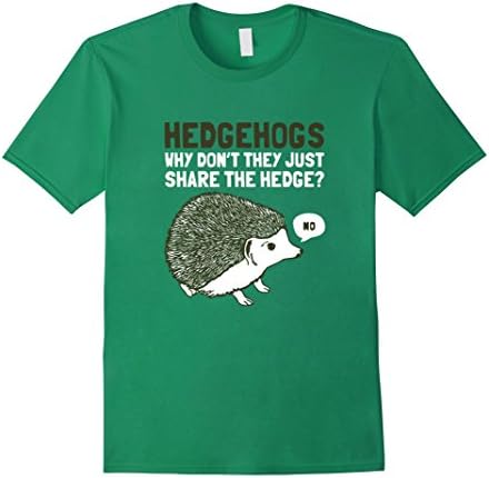 Men's Hanes Collection - Hedgehogs Can't Share T-Shirt Large Kelly Green