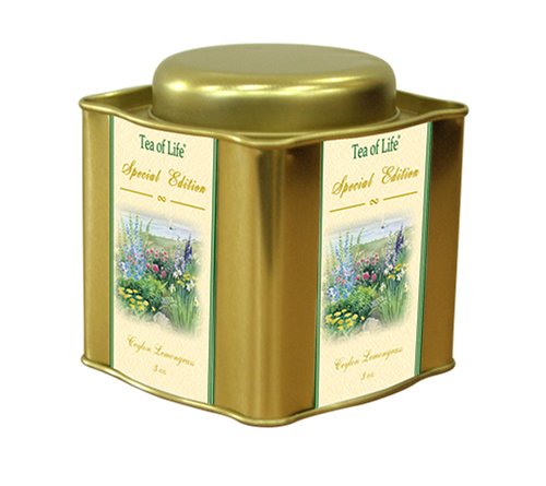 Tea Of Life Special Edition Ceylon Lemongrass Herbal Blend Flavor, 3-Ounce Tin (Pack of 4) by Tea of Life Special Edition