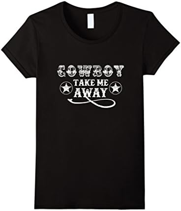 Women's Cowboy Take Me Away t-Shirt Bride Tribe Hen Party Idea Medium Black