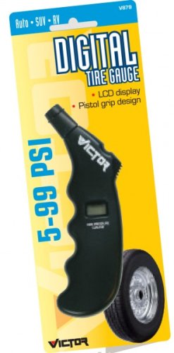 Victor Automotive Digital Tire Pressure Gauge Pistol Grip 5-99 PSI Digital Tire Air Pressure Gauge