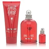 Amor Amor by Cacharel for Women 3 Piece Set Includes: 3.4 oz Eau de Toilette Spray + 3.4 oz Perfumed Body Lotion + 0.17 oz Eau de Toilette Miniature Spray